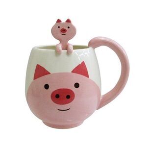Pig Mug and Spoon Gift Set 15oz Capacity NEW